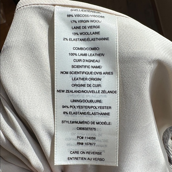 Alice + Olivia Gray Tan Plaid Cape Jacket SzM Leather Skirt Sz 6 Coordinated Set - Picture 13 of 13